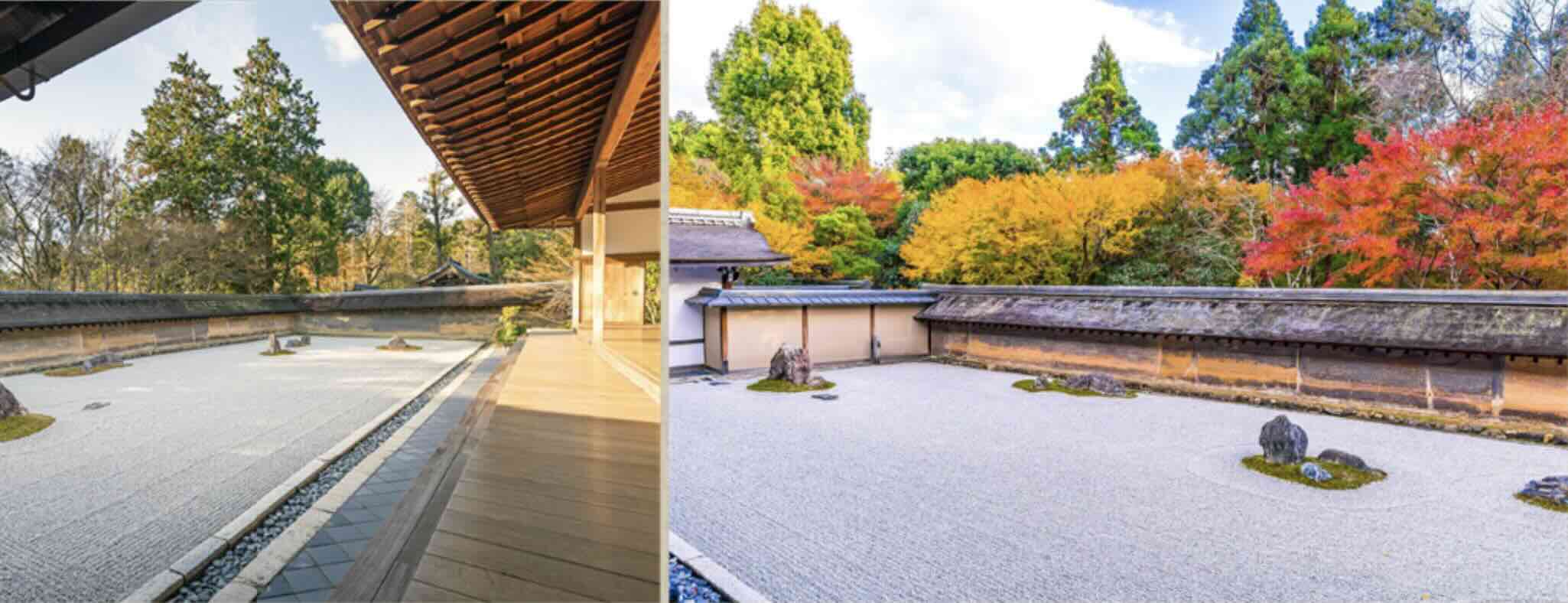 京都龙安寺枯山水庭园